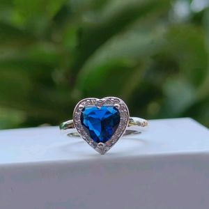 Beautiful Blue Heart Stone Ring