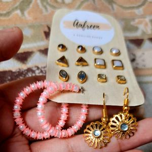 8 Pairs Of Classy Daily Wear Studs & Earring