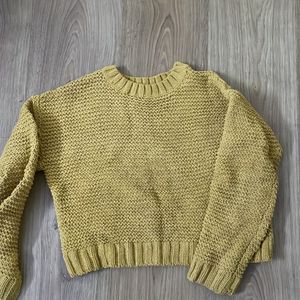 Zara Mustard cropped sweater