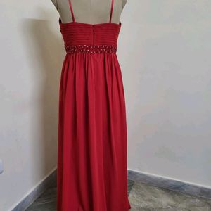 Red Chiffon Gown