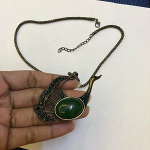 Green Stone peacock Pendant