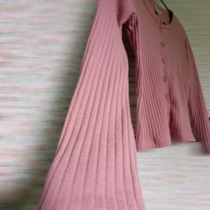 Dusty Pink Thin Knitted Cardigan