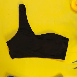 One Shoulder Cut Out Brallete/ Bikini Top