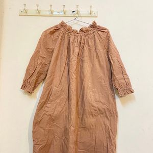 cute loose fit brown dress