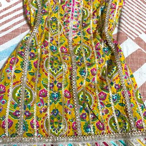 sharara suit mustard Yellow