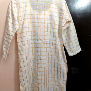 Off White Cotton Kurta