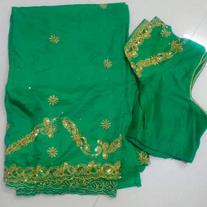 Heavy Work Saree With Blouse