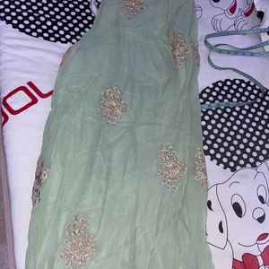 Green Embroidered Party Wear Palazzo