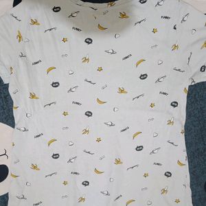 Printed Light Blue Tshirt For Women