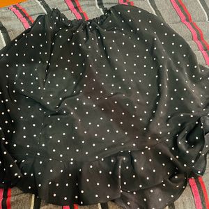 Black Pulcor Dot Skirt