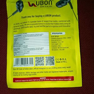 Ubon GP-321 Champ Earphone Wired Headset