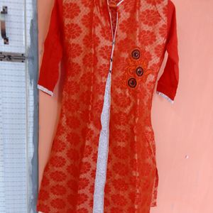 Orange Banarasi Kurti