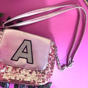 Justice Sequin Pink Hangbag Or Slingbag