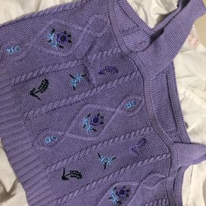 Crochet Knit Lavender Urbanic Top * New*