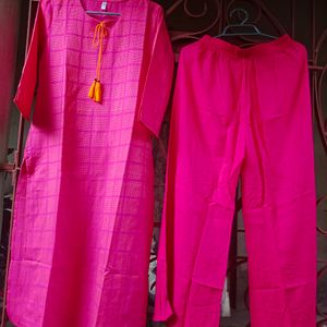 New Woven Kurta Set With Pant