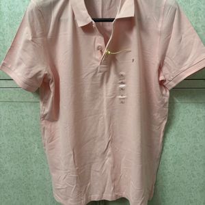 NEW Celio Men Pink Solid Polo Collared T-shirt