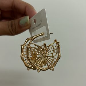 Butterfly Gold Hoop Earrings