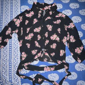 Floral Black Banded Top❤️