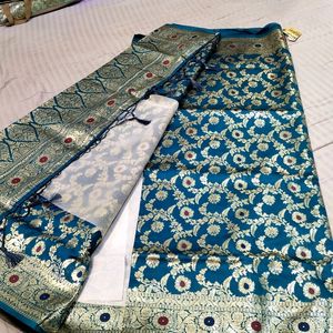 Banarasi Silk Saree With Blouse Pis