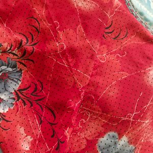 Red Printed Soft Silk Saree