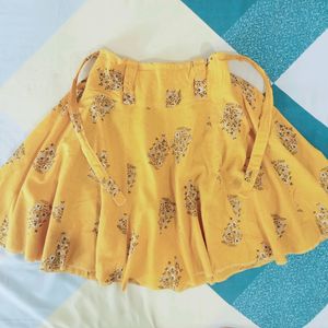 Yellow Ethnic Short Skirt