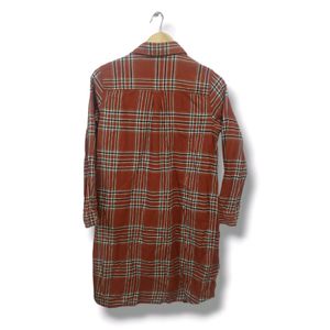 Red Check Pattern Woolen Shirt (Women's)