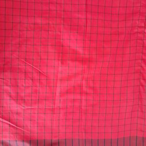 Red and Black Check Saree (Women)