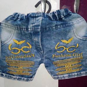 (1.5 Yr-2.5yr)Yellow Top With denim Shorts