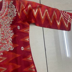 Varanga Orange Festive Kurta