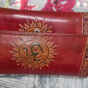 Om Print Wallet Red Color