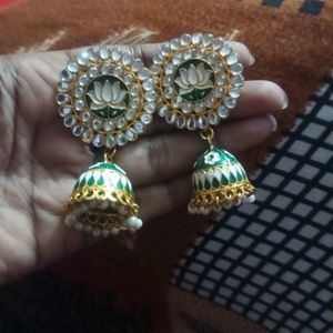 Lotus Minakari Wark Jhumki