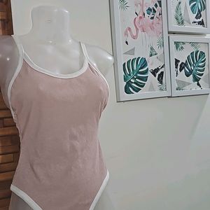 New Shein Pink Bodysuit With Pressbutton