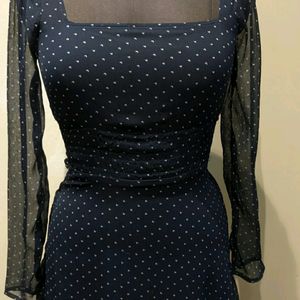 H And M Divided Blue Dress