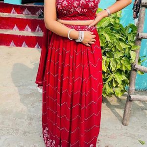 Maroon Lehenga Set (Size Adjustible)