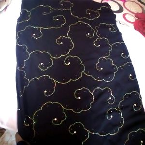 Beautiful Georgette Fancy Chamki Work Black Colour