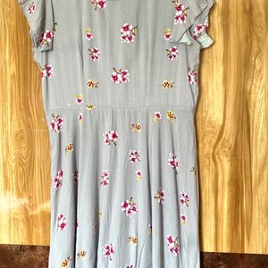 Floral Knee Length Branded Summer Dress