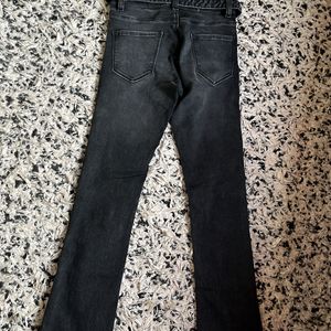 Bootcut Charcoal Black Jeans With Belt