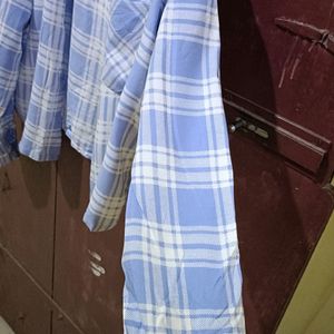 Blue Checked Formal Shirt Women