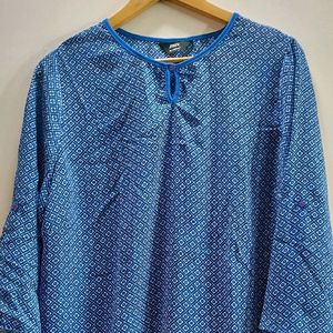 Max Women Blue Printed Top