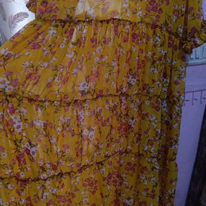 Flower Print Georgette Dress