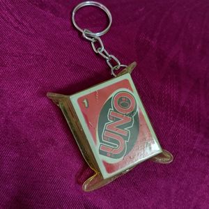 Mini Uno Cards Keychain Yellow