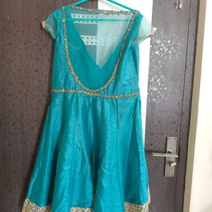 Blue/Golden Ethnic Gown