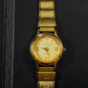 Maxima Stainless Steel Analog Gold Dial