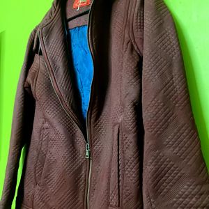 Cherry Color Leather Jacket For Ladies