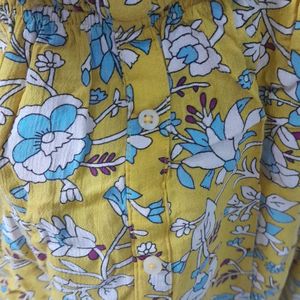 Yellow floral Half Shoulder top