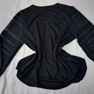 New Korean Black Ruffled Blousen