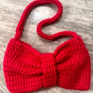 Crochet Bow Tote Bag