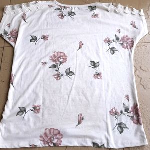 White floral Korean Top