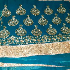 Party Wedding Wear Golden Printed Saree