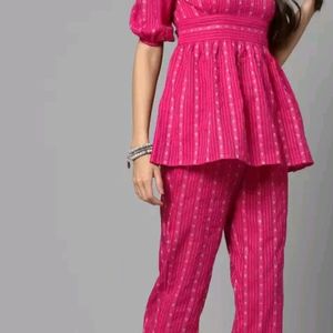 Stylum Pink Design Top With Trouser